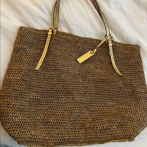 Michael Kors straw beach bag